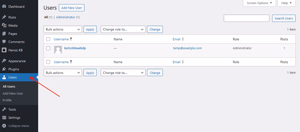 Wordpress users management
