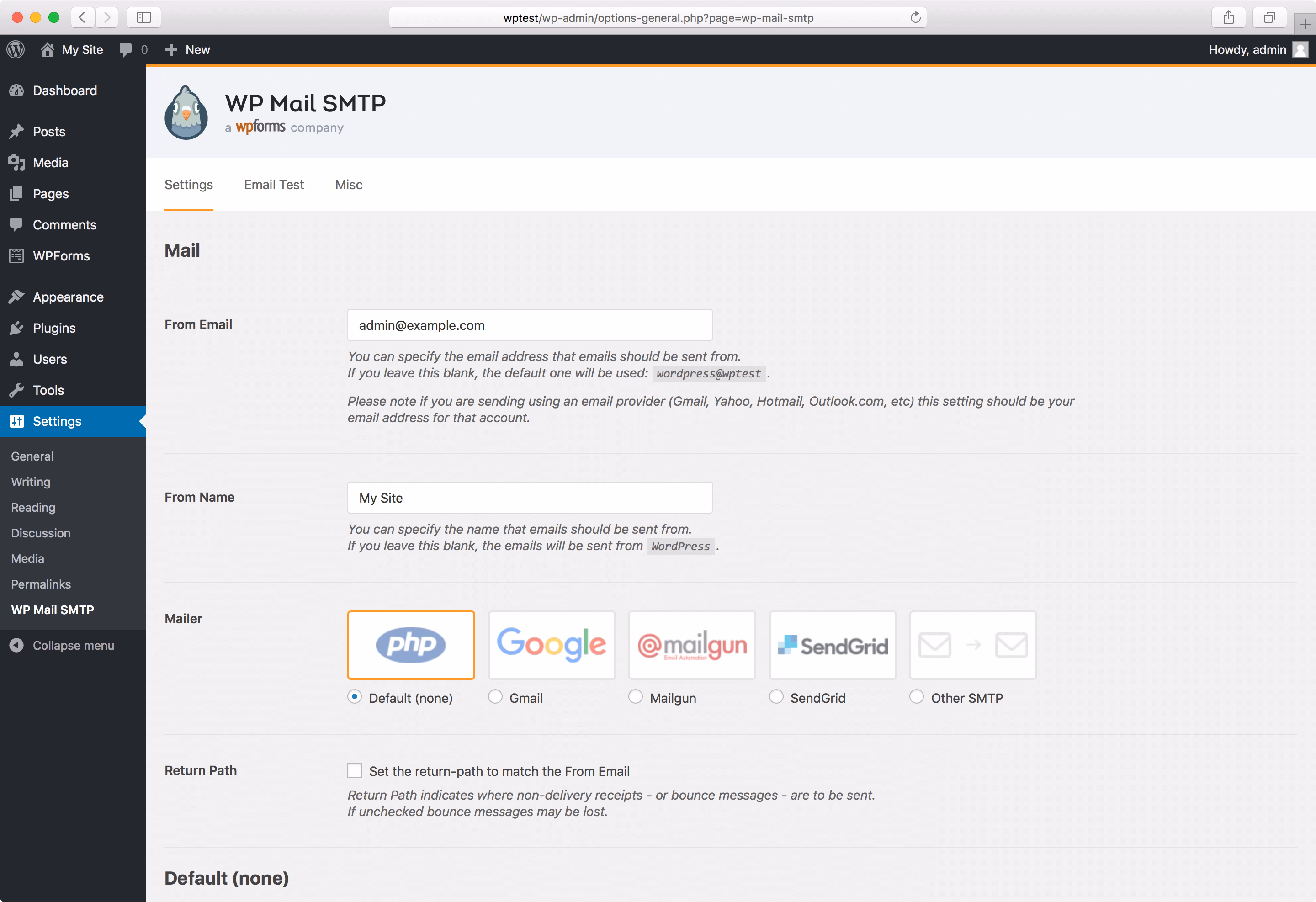 Wp mail smtp plugin