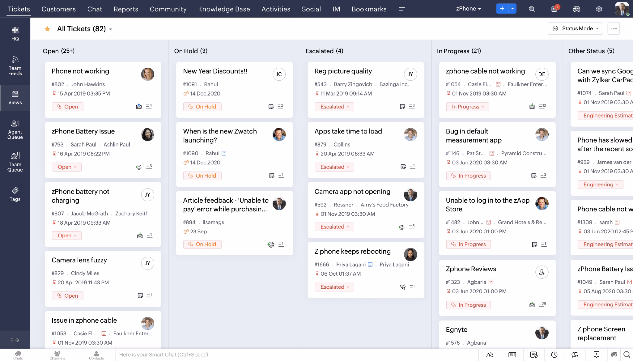 Zohodeskoverhauledticketqueueview herothemes Zoho desk overhauled ticket queue view