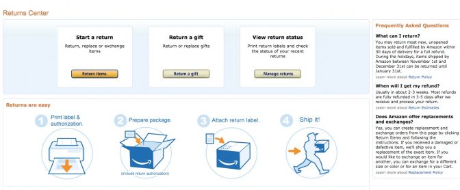 Amazon returns and replacements