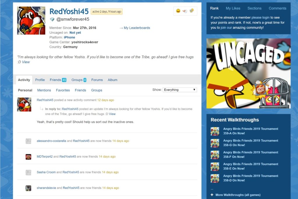 Angrybirdsnext bbpress Forum-Beispiele