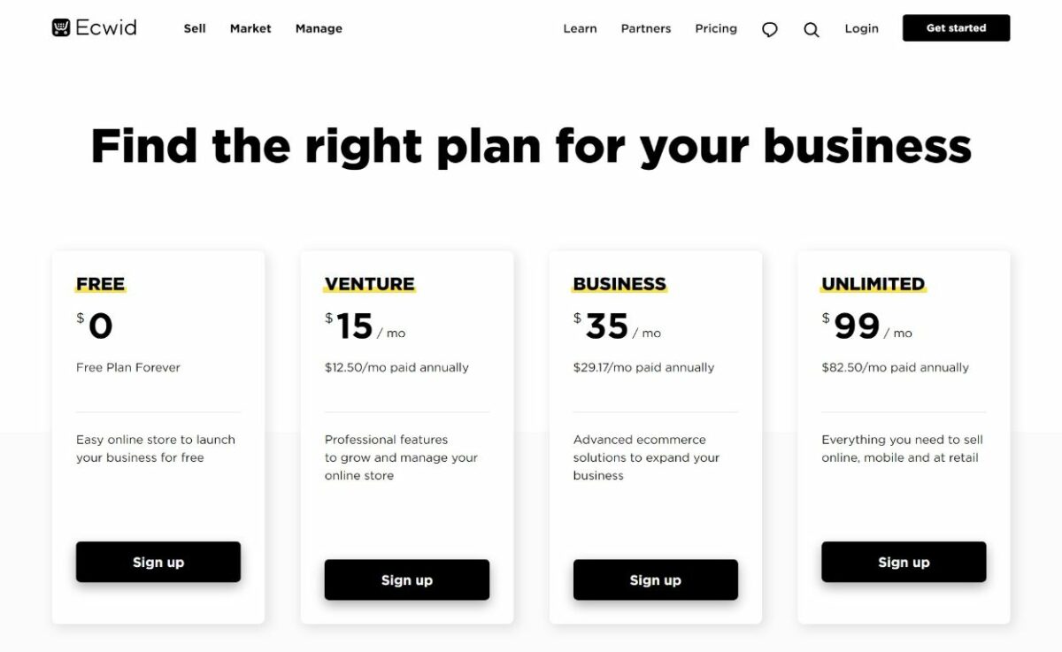 Ecwidpricing herothemes Ecwid pricing