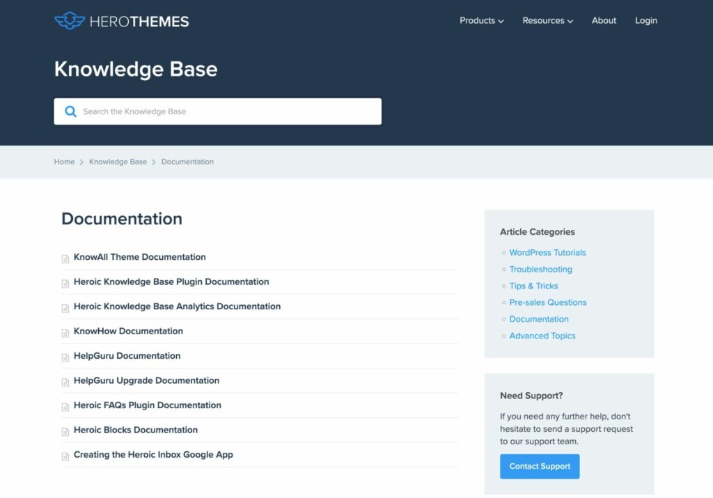 Knowledge base example