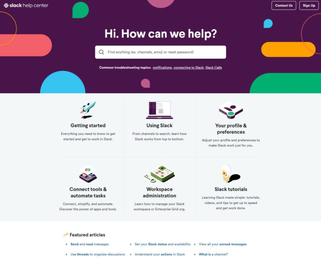 Slack product documentation