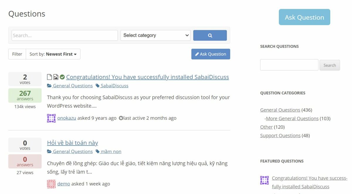 Sabai discuss wordpress plugin