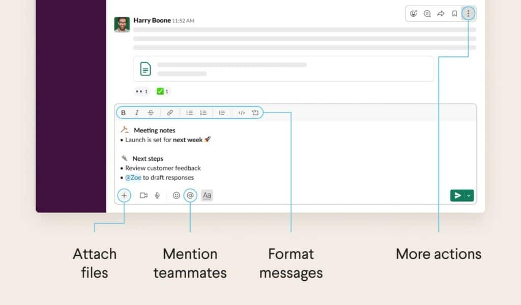 Slack adds annotations to the images in its software user manual