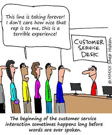 The beginning of the customer service interaction