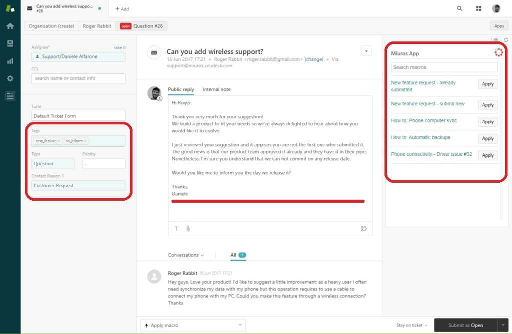 Ticket reply in zendesk it ticketing system