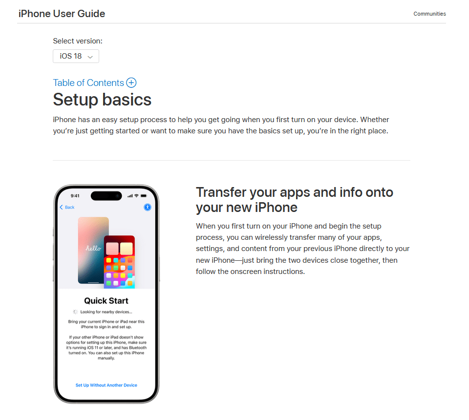 Apple's user manual example