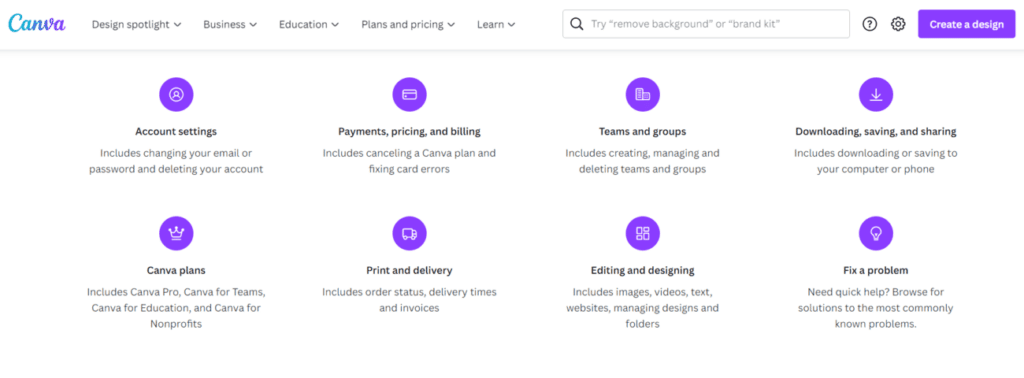 Canvaknowledgebaseexample herothemes An example of a knowledge base