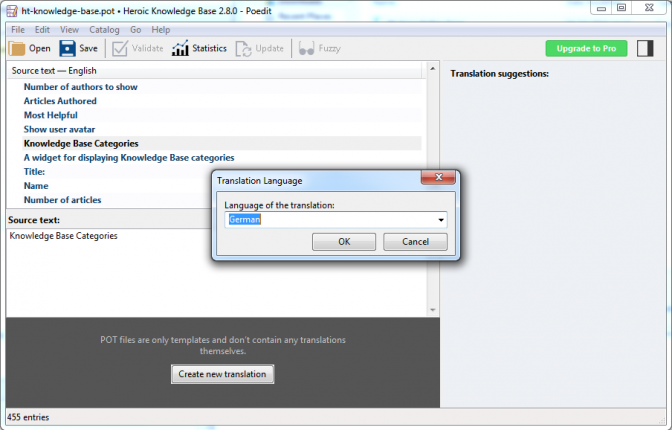 Translating the heroic knowledge base plugin into another language