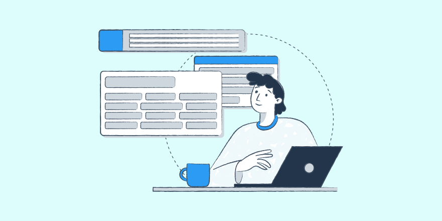 Grafik eines Mannes, der über die Erstellung eines Content Hubs nachdenkt