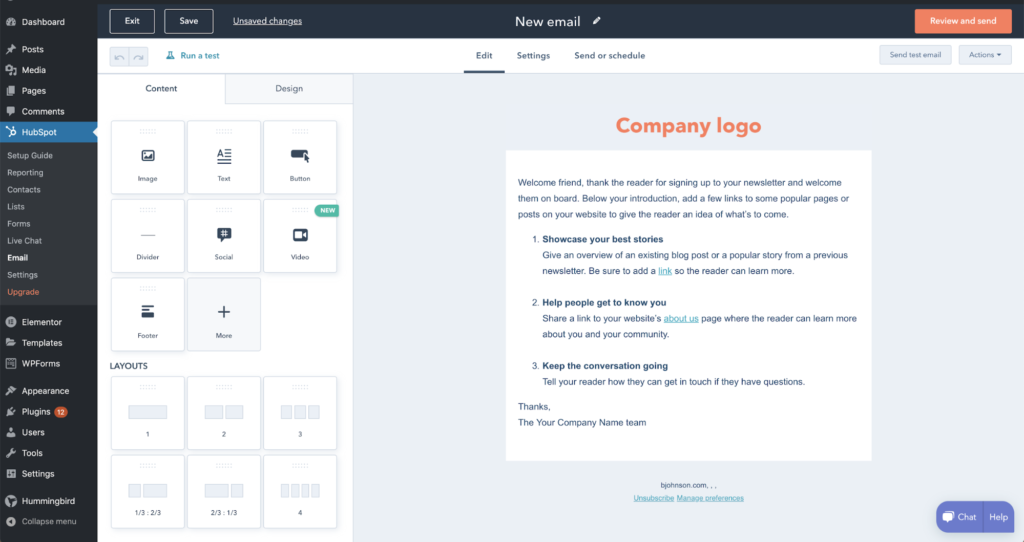 Hubspot wordpress plugin