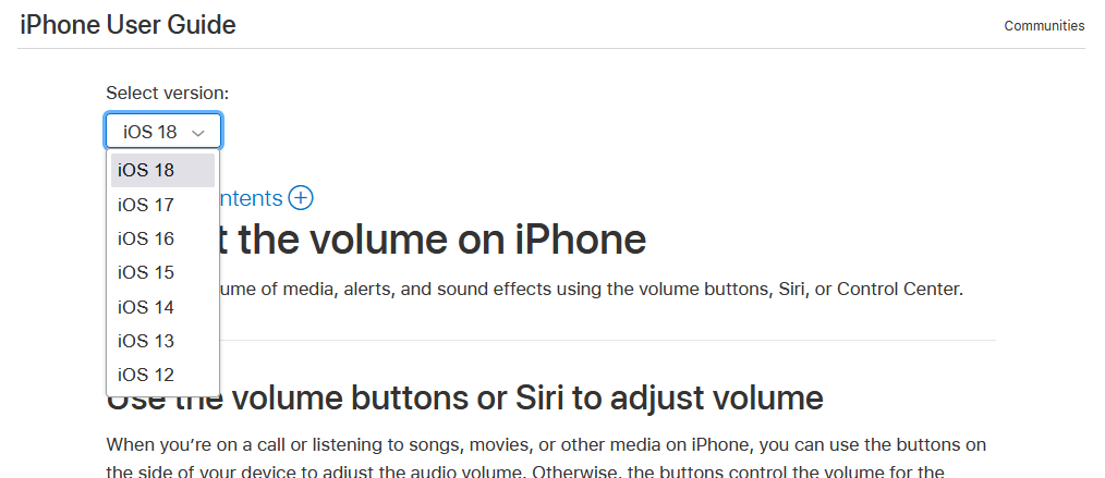 Iphone guides based on different ios version