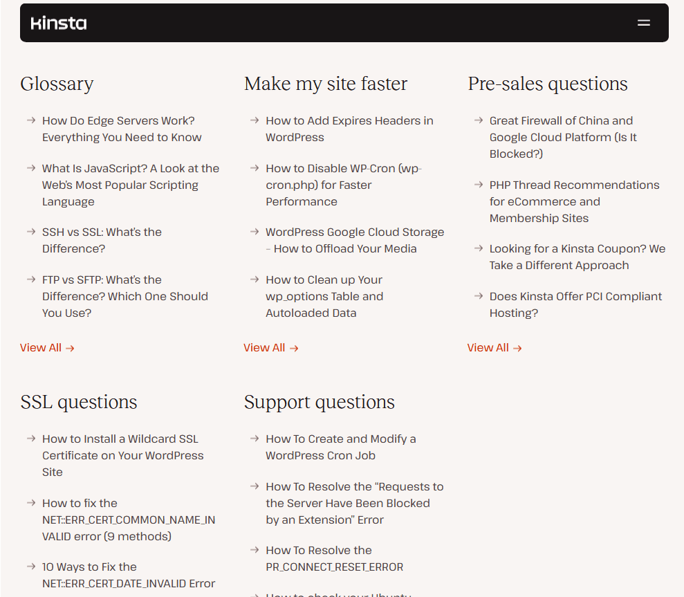 Kinstaitknowledgebaseexample herothemes Kinsta it knowledge base example
