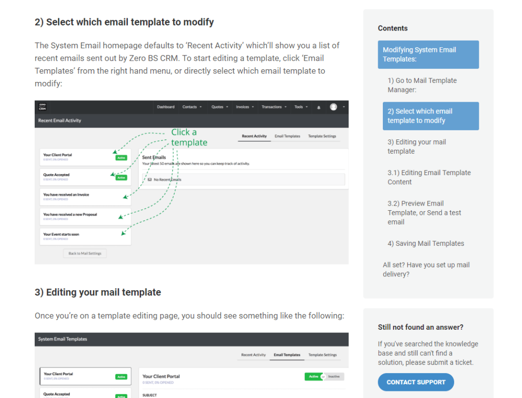 Zero bs crm knowledge base article