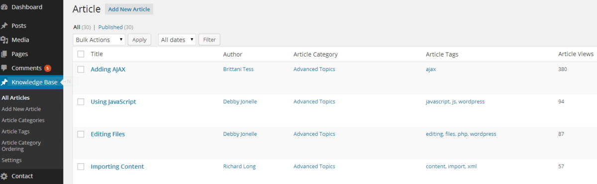 Knowledge base created with knowall