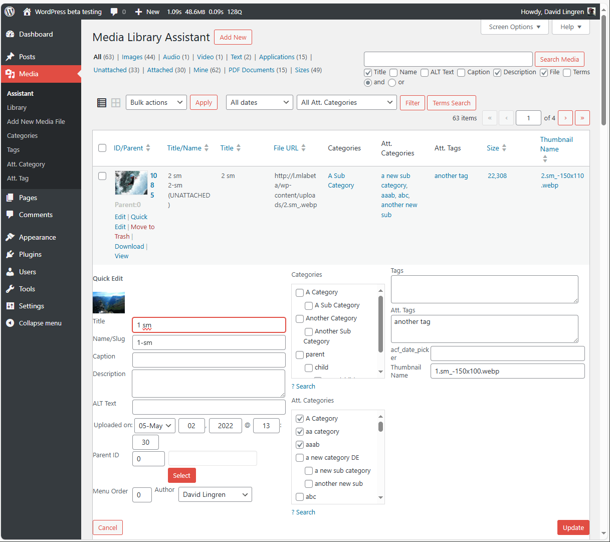 Media library assistant interface