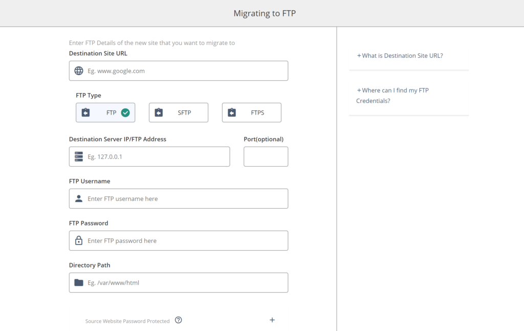Migrate guru migrating to ftp
