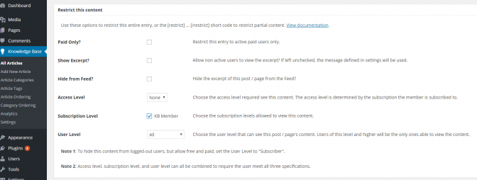 Per article restriction herothemes Per article restriction