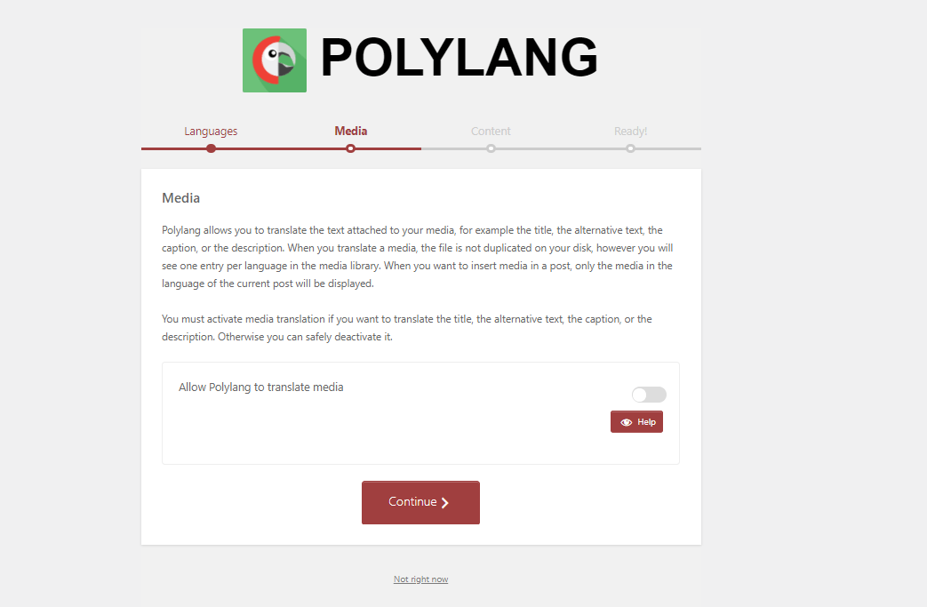 Polylang media setup