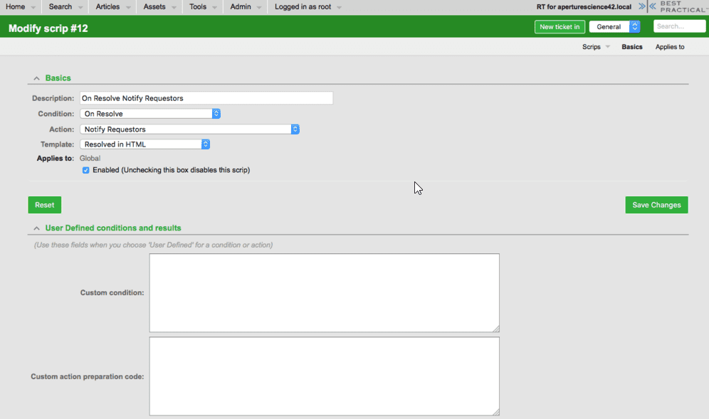 Request tracker help desk ticketing program