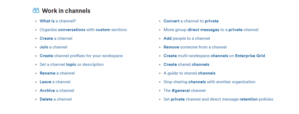 Slack related documents