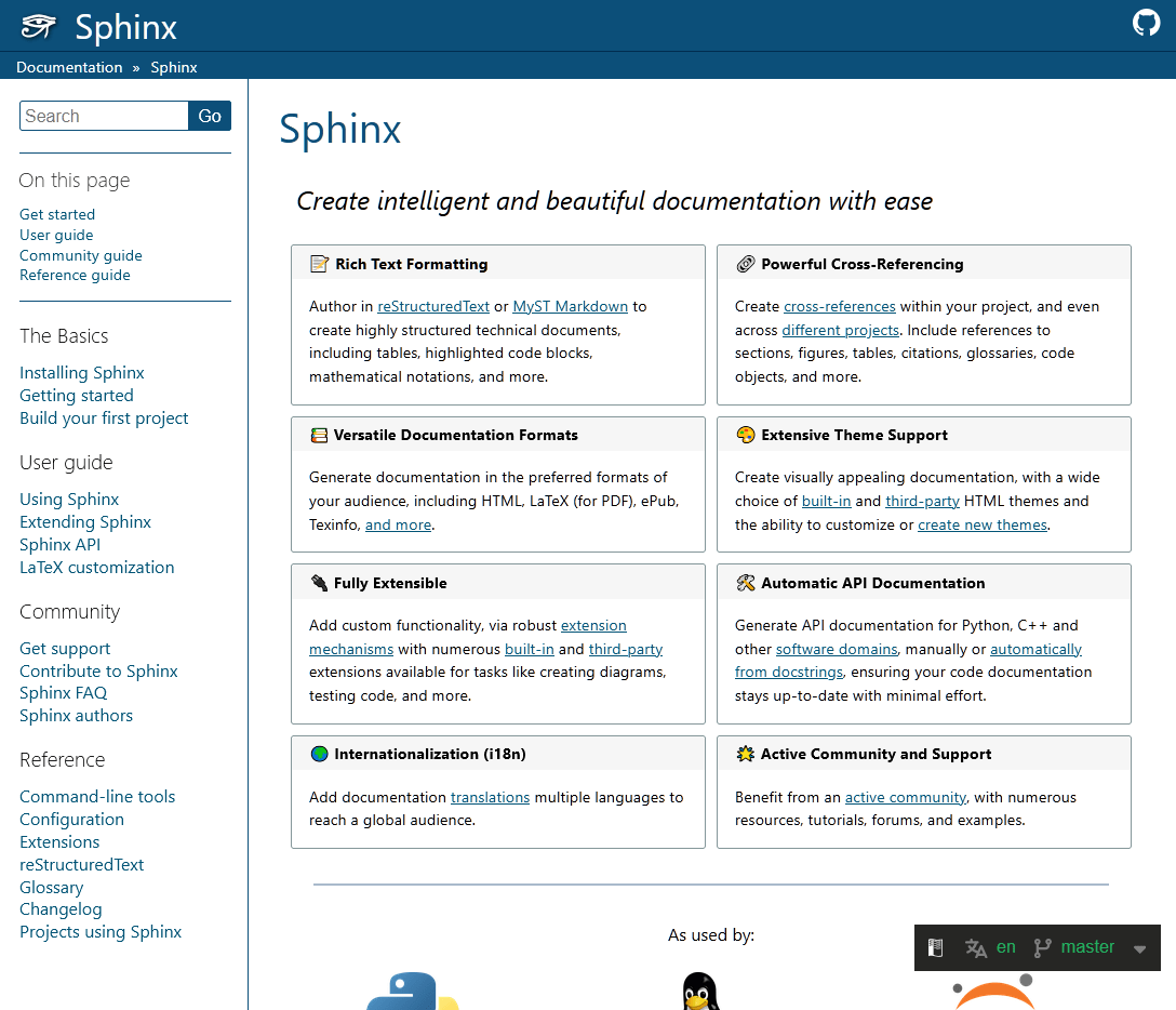 Sphinx mkdocs alternative