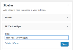 Admin du widget