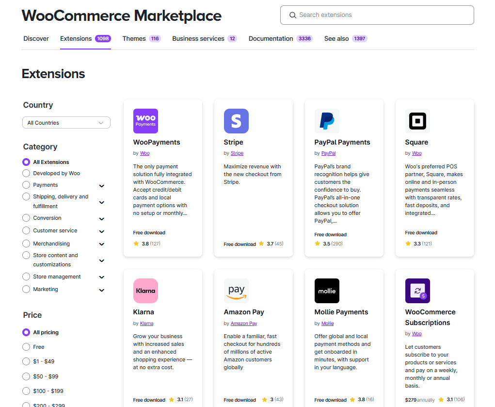 Woocommerce marketplace
