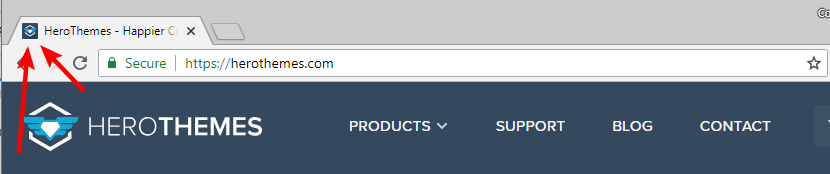 Wordpress favicon example
