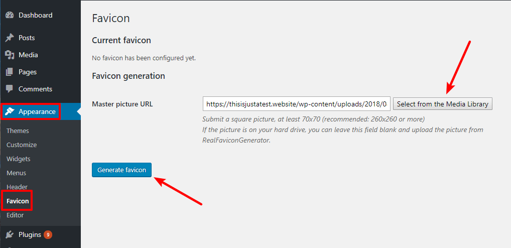 Favicon plugin