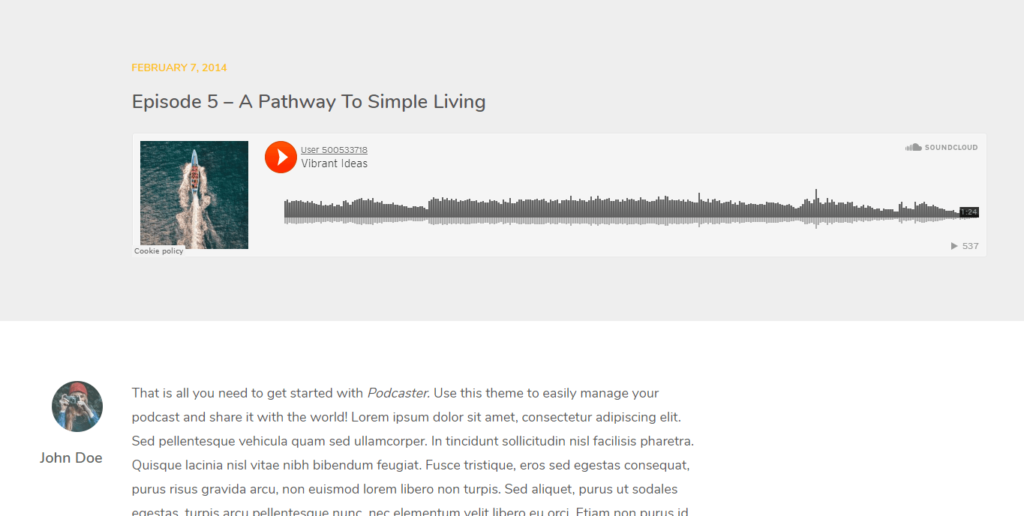 Podcaster player