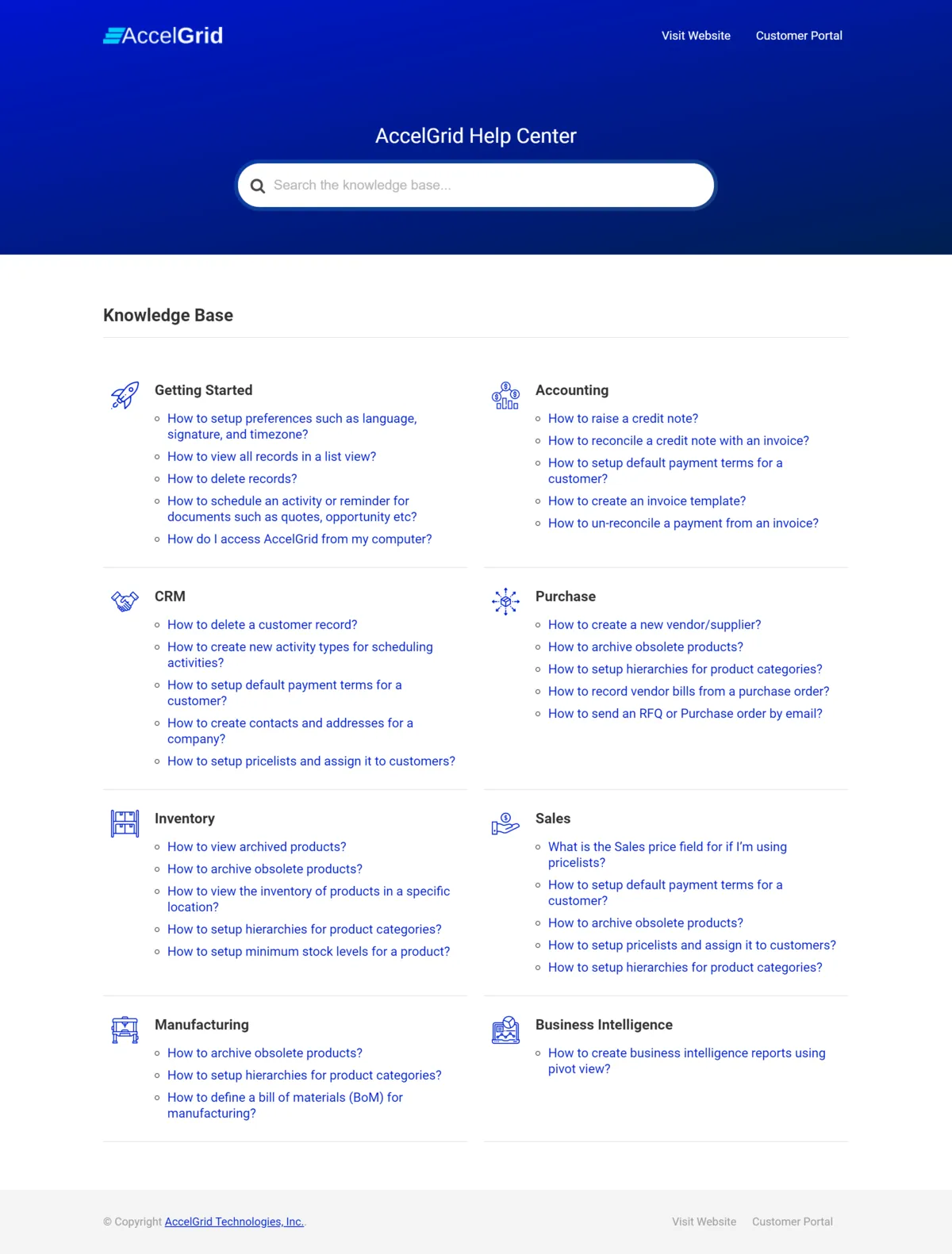 Accelgrid knowledge base