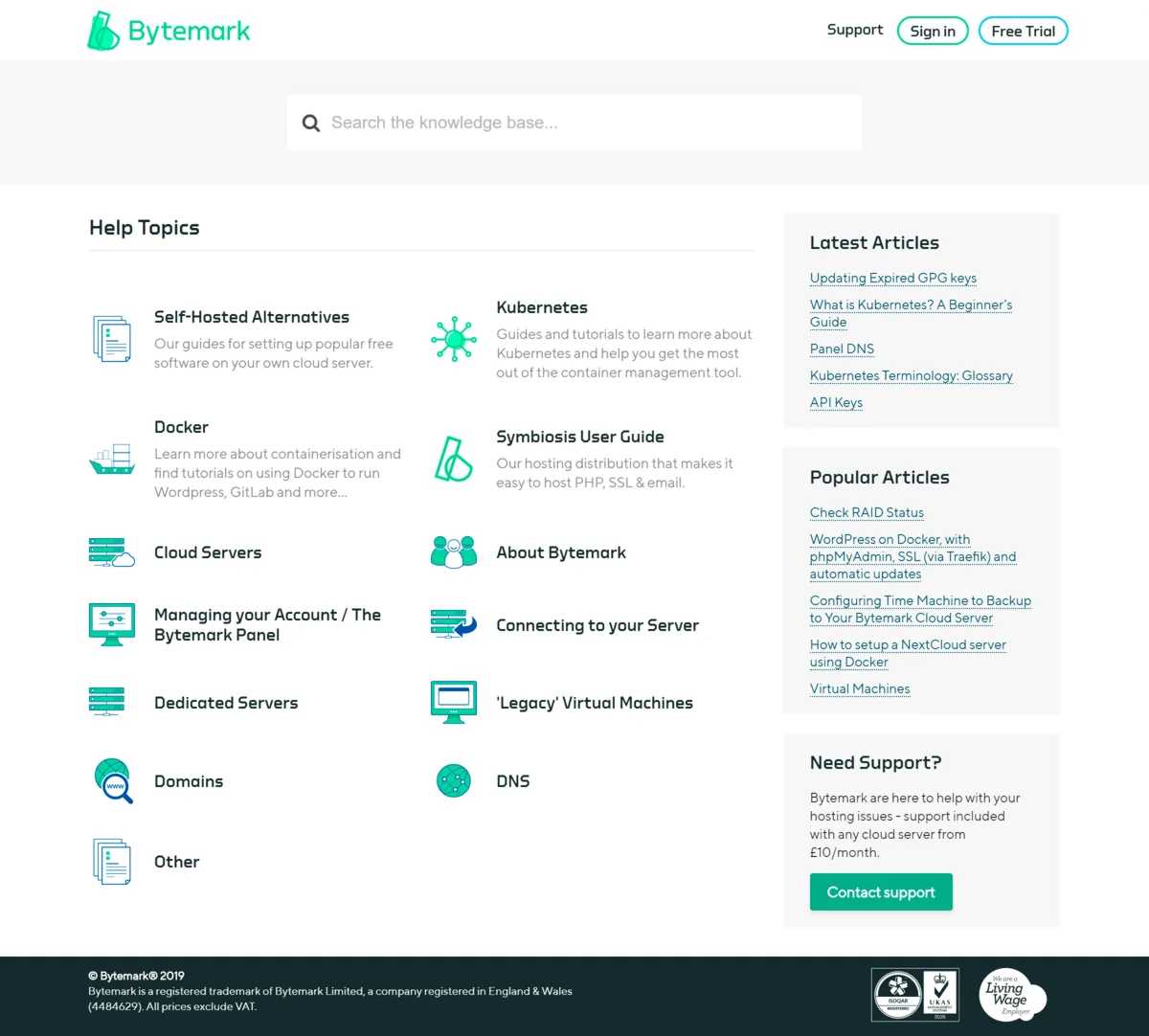 Bytemark knowledge base