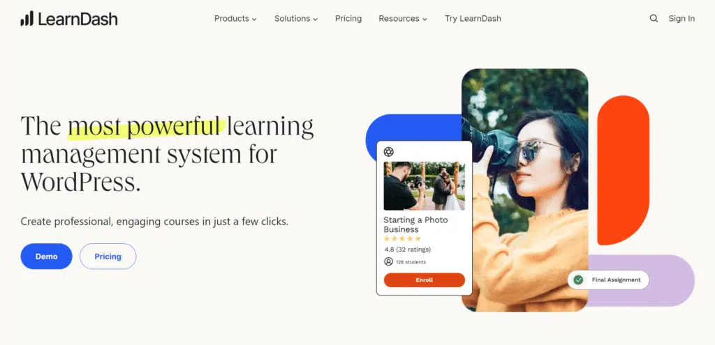 Learndash homepage