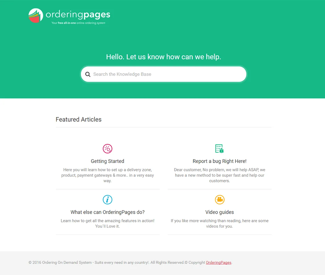 Ordering Pages knowledge base