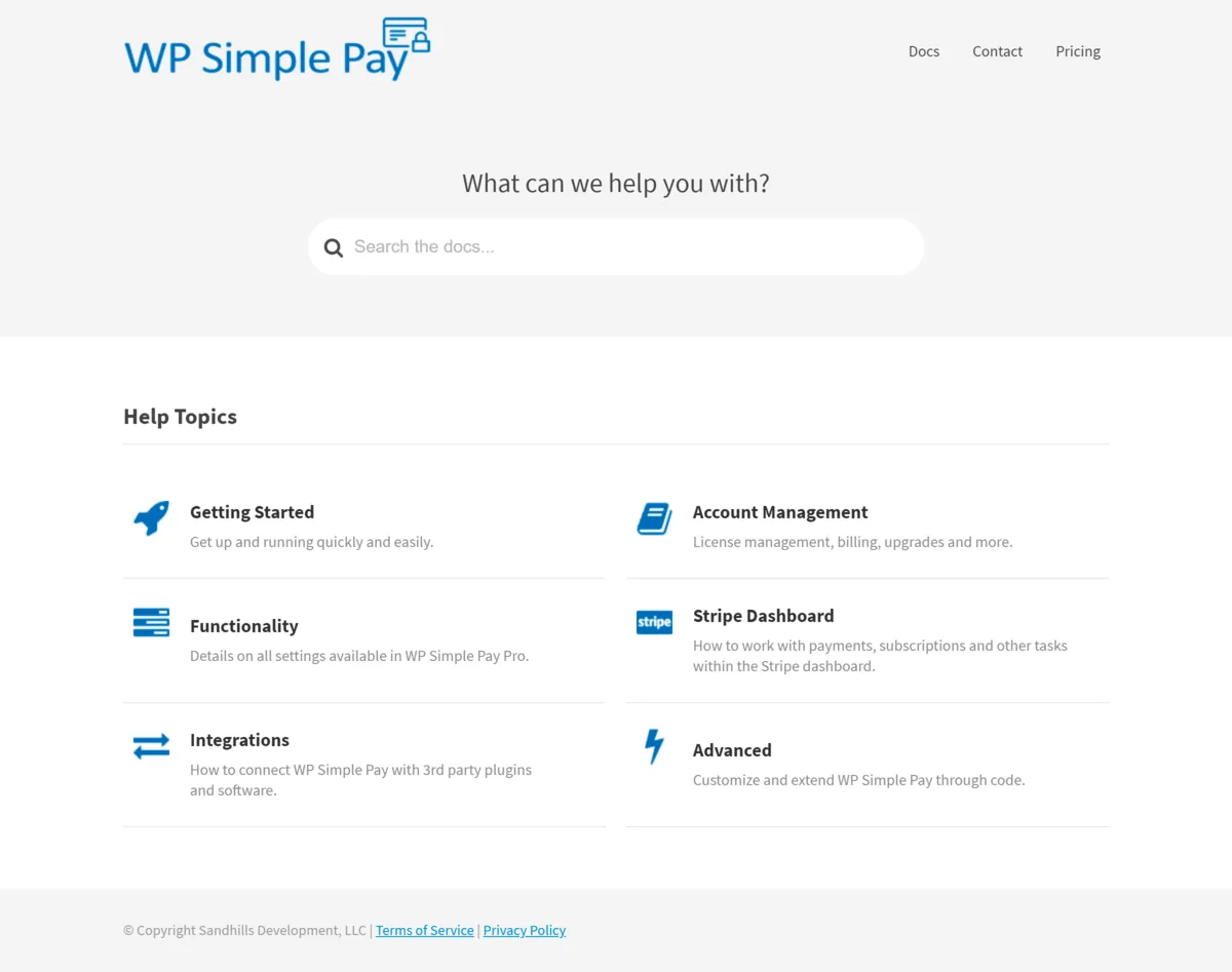 WP Simple Pay knowledge base
