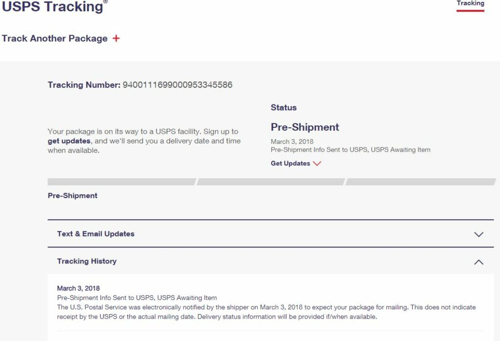 What happens if USPS tracking doesn't update for days?