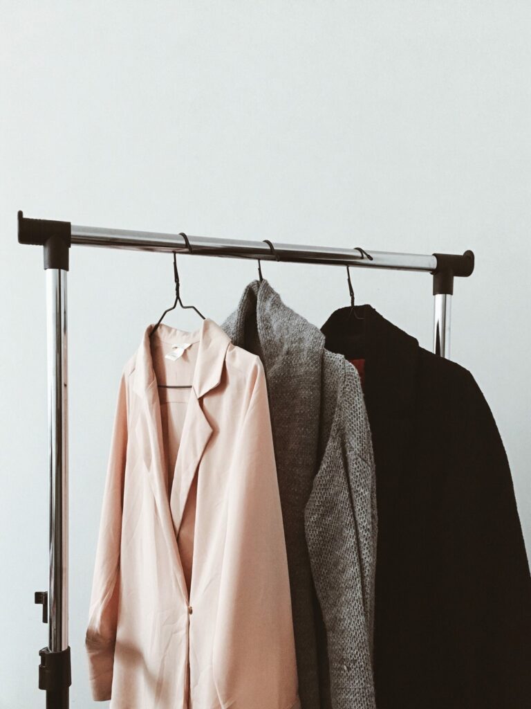 clothes on rail minimalist style wardrobe