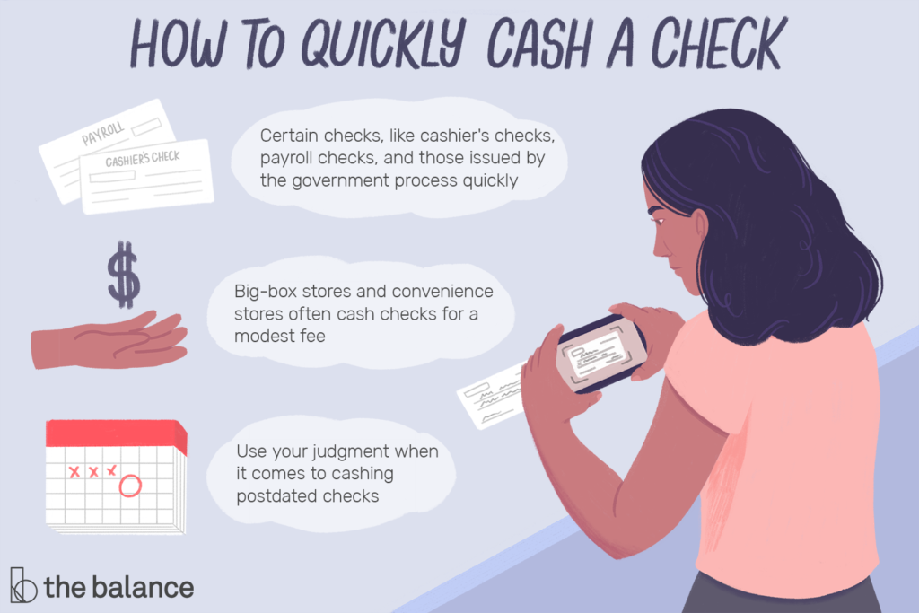 How can I cash a personal check instantly?