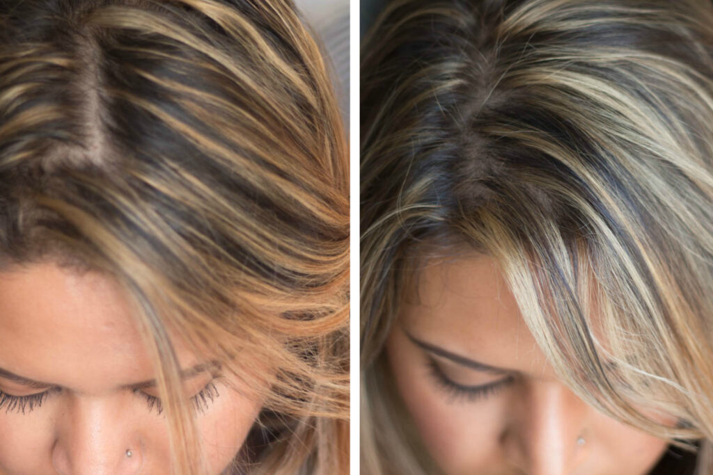 How can I tone my yellow hair at home?