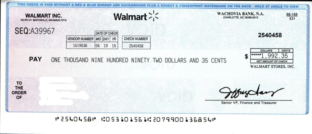 How does Walmart verify personal checks?