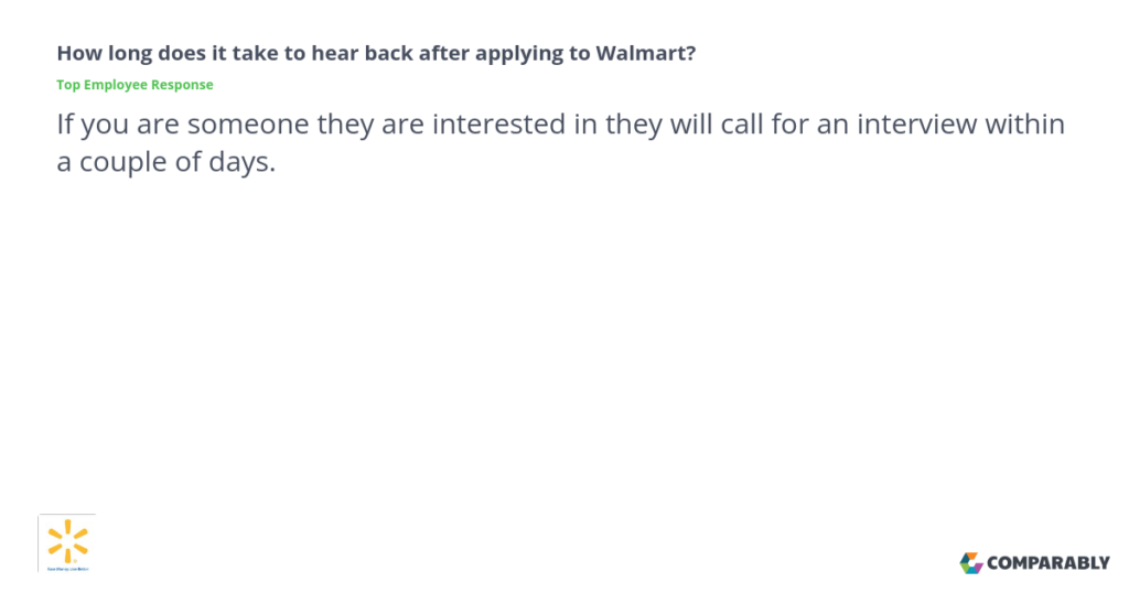 How long does Walmart take to hire after applying?