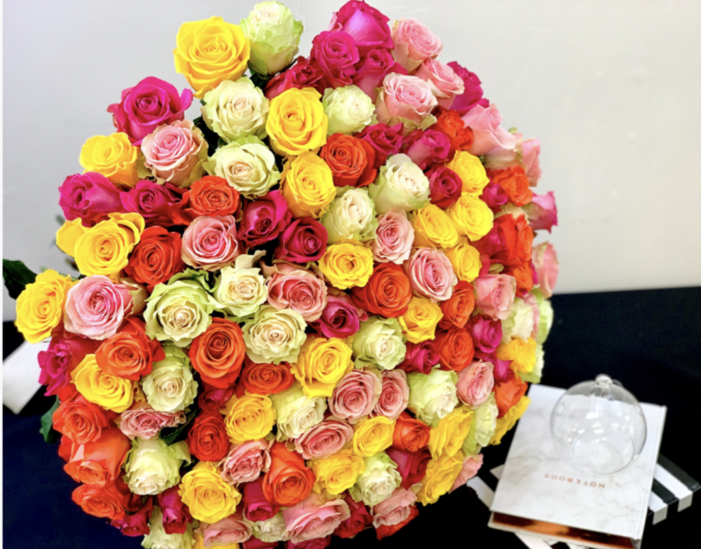 How much is a bouquet of 100 roses?