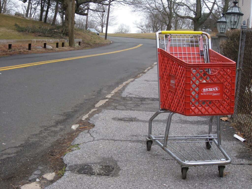 What can I do with an abandoned shopping cart?