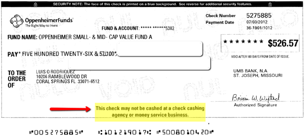 What kind of checks does Walmart not cash?