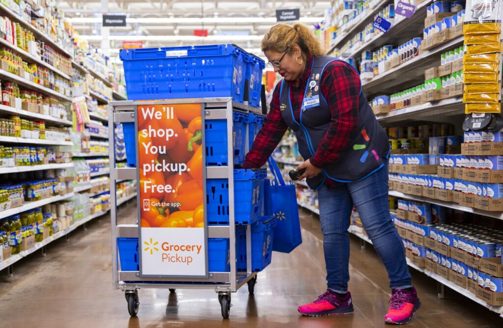 Why do people grocery shop at Walmart?